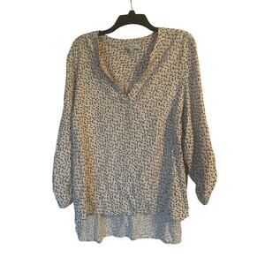 GUC Carolina Belle Women's Cream/Black 3/4 Sleeve Rayon Blouse V Neck Size 2X